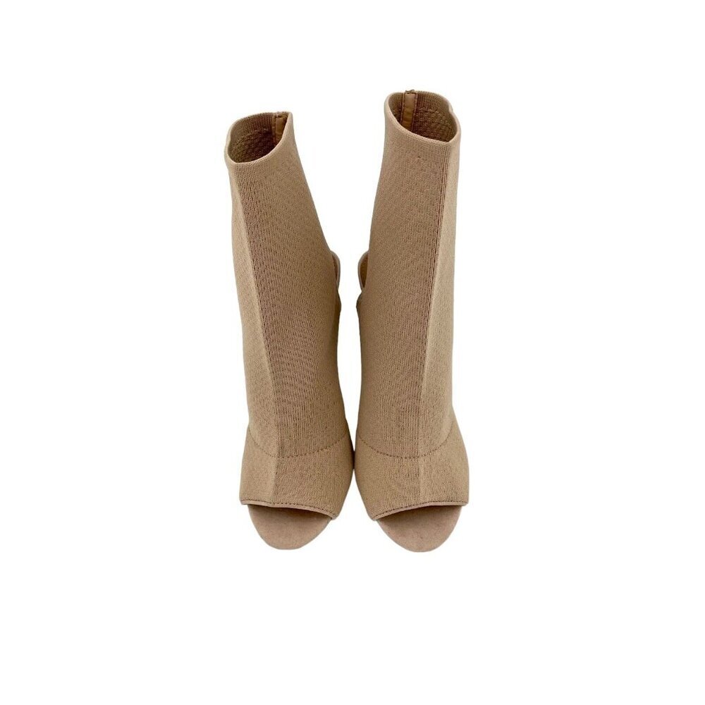 Topshop Ankle Boots Beige Open Toe Sock Booties SZ 38 EU - 7.5 US New - Picture 3 of 10